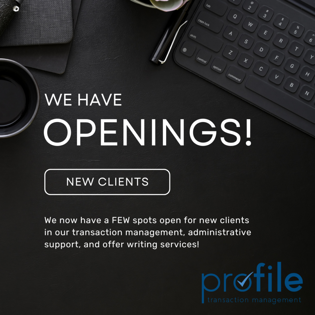 realtor transaction mistakes we have openings for new clients ProfileTM