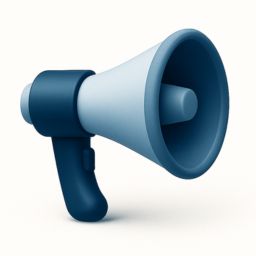 Marketing and social media icon with megaphone.