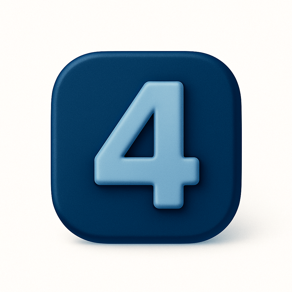 Step 4 icon showing number four.