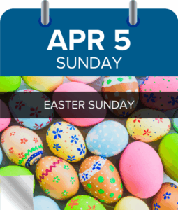 Easter 2026 real estate schedule