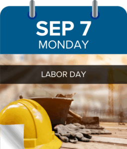 Labor Day 2026 real estate schedule