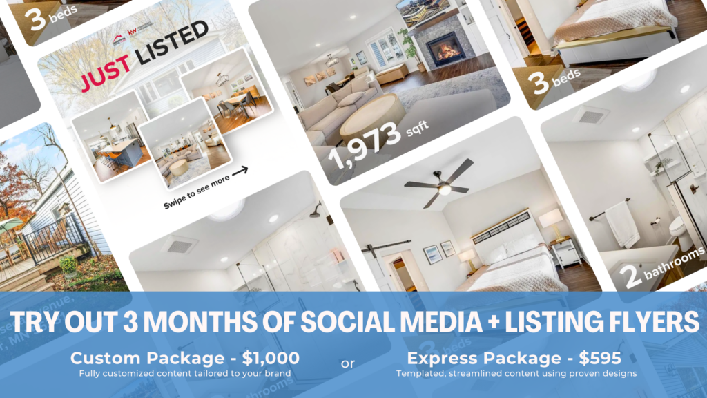 spring social promo for real estate agents with social media and listing flyers