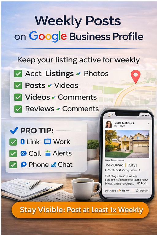 Realtor posting updates on Google Business Profile