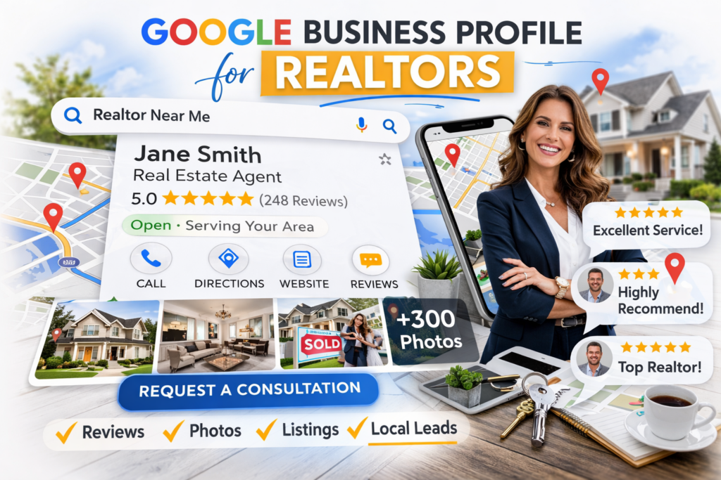 Google Business Profile for Realtors listing displayed in Google search results